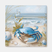 Blue Crab Beach Fridge Magnet | Coastal Magnet マグネット (正面)