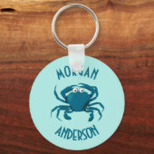 Blue Crab Beach Theme Keychain Key Chain Gift キーホルダー (正面)