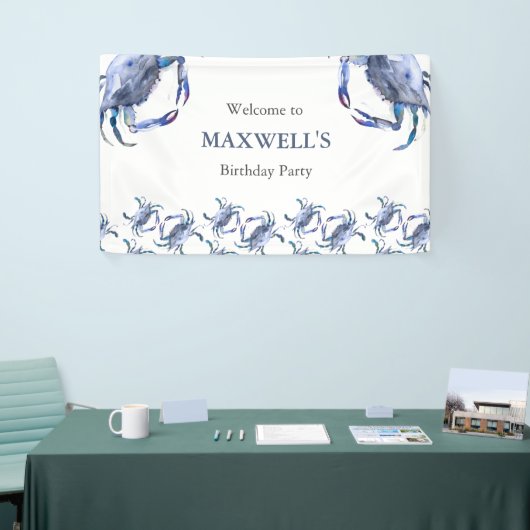 Blue Crab Birthday Banner 横断幕 (トレードショー)