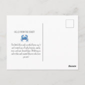 Blue Crab Coastal Beach Ocean Life Painting ポストカード (裏面)
