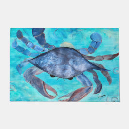 Blue crab coastal home ドアマット