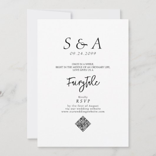 Blue Crab Doodle Beach QR Code RSVP Casual Wedding 招待状 (裏面)