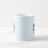 Blue Crab Nautical Painting Blue Stripe Art Mug コーヒーマグカップ (中央)