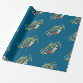 Blue Crab pattern ラッピングペーパー
