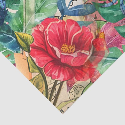 Blue Crab Tropical Florals & Butterflies 薄葉紙 (詳細)