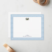 Blue Crab Watercolor Custom Stationery ノートカード (正面/裏面インサイチュ)