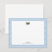Blue Crab Watercolor Custom Stationery ノートカード (正面/裏面)