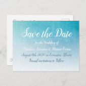 Blue Crackle日付パーソナライズされたポストカードの保存 ポストカード (正面/裏面)