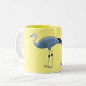 Blue crane bird cartoon illustration  ツートーンマグカップ (正面左)