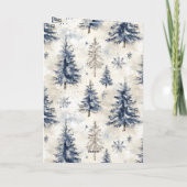 Blue Cream Christmas Trees カード (裏面)