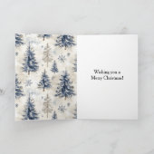 Blue Cream Christmas Trees カード (内部)