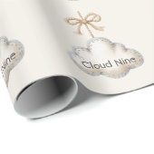 Blue Cream Cloud Nine Baby Shower ラッピングペーパー (ロールコーナー)