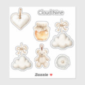 Blue Cream Cloud Nine Baby Shower or Just Because シール (シート)