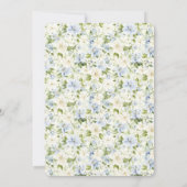 Blue Cream Floral Bridal Shower   招待状 (裏面)