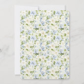 Blue Cream Floral Wedding 招待状 (裏面)