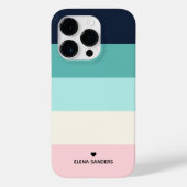 Blue Cream Stripes Modern for Her Case-Mate iPhoneケース (裏面)