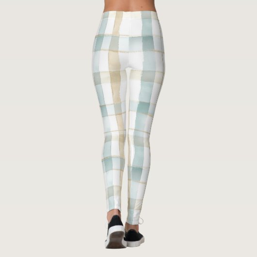 Blue Cream White Plaid レギンス (裏面)