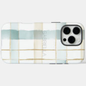 Blue Cream White Plaid Stripes Case-Mate iPhoneケース (裏面 (横))