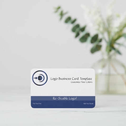 Blue Crescent Moon & Planetsロゴ 名刺 (スタンド正面)