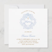  blue crest baby boy Baptism | small size 招待状 (裏面)