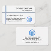 Blue Crisscross Lines Import Export 名刺 (正面/裏面)