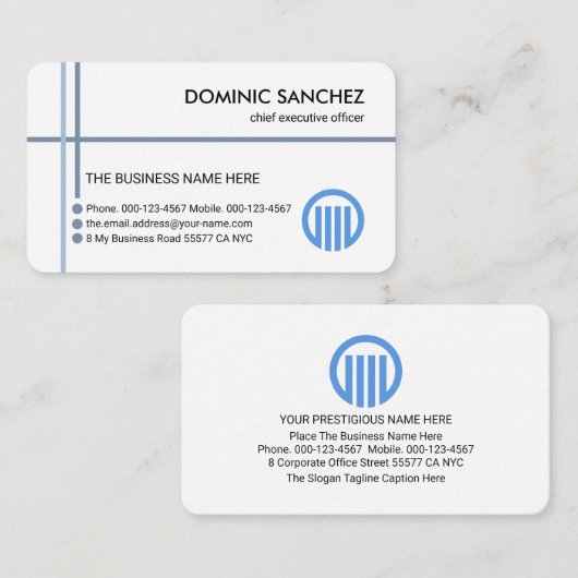 Blue Crisscross Lines Import Export 名刺 (正面/裏面)