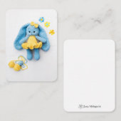Blue Crochet Bunny – Soft Handmade Charm ノートカード (正面/裏面)