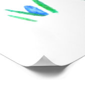 Blue Crocus Flowers Print ポスター (角)