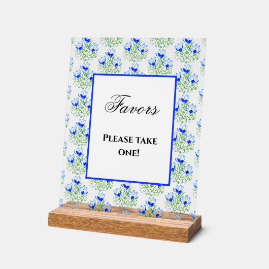 Blue Crocuses アクリルサイン (傾斜)