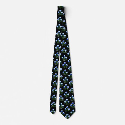 Blue Crocuses Black Necktie ネクタイ (裏面)
