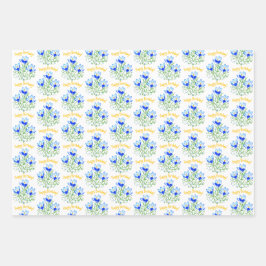 Blue Crocuses Wrapping Paper Sheets ラッピングペーパーシート