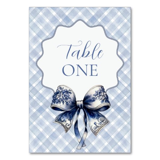 Blue Croquette Inspired Table Numbers テーブルナンバー (正面)