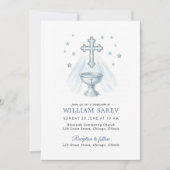 Blue Cross Baptism Invitation 招待状 (正面)