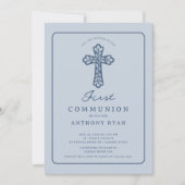 Blue Cross First Communion Invitation 招待状 (正面)