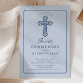Blue Cross First Communion Invitation 招待状