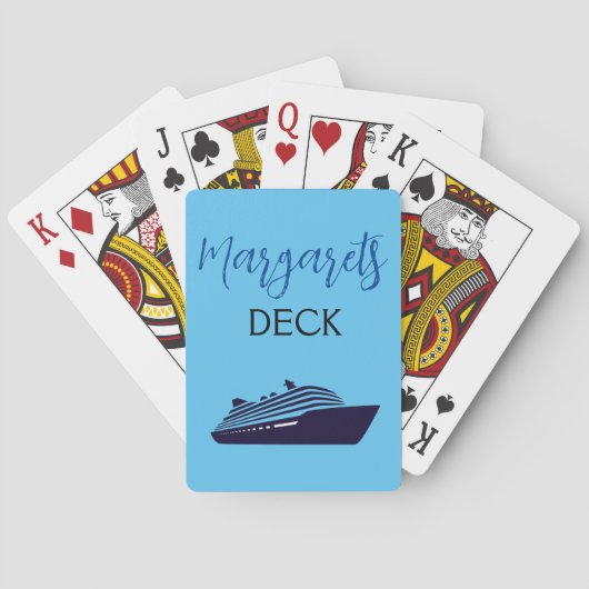 Blue Cruise Ship Playing Cards トランプ (裏面)
