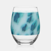 Blue Crush - Abstract Coastal Artwork ステムなしワイングラス (正面)