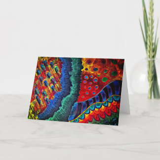 "Blue Crystal"抽象芸術グリーティングカード カード