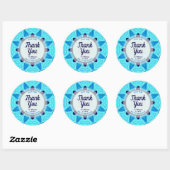 Blue Crystalize Thank Stickers ラウンドシール (シート)