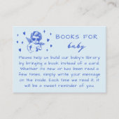 Blue Cupid Valentines Book Request Baby Shower エンクロージャーカード (正面)