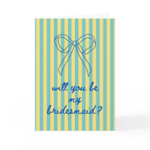 Blue Cursive + Aqua & Yellow Bridesmaid Proposal