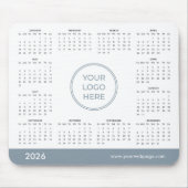 Blue Custom 2026 Calendar Business Logo Mouse Pad マウスパッド (正面)