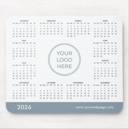 Blue Custom 2026 Calendar Business Logo Mouse Pad マウスパッド