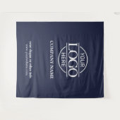 Blue Custom Business Logo Trade Show Backdrop タペストリー (正面(横))
