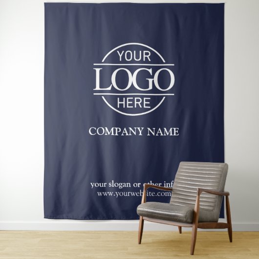 Blue Custom Business Logo Trade Show Backdrop タペストリー (インサイチュ)
