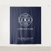 Blue Custom Business Logo Trade Show Backdrop タペストリー (正面)