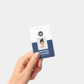 Blue | Custom Employee Photo, Logo, Name バッジ (手持ち)
