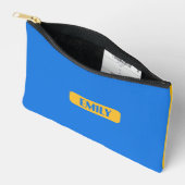 Blue Custom Name Pencil Pouch  アクセサリーポーチ (見開き)