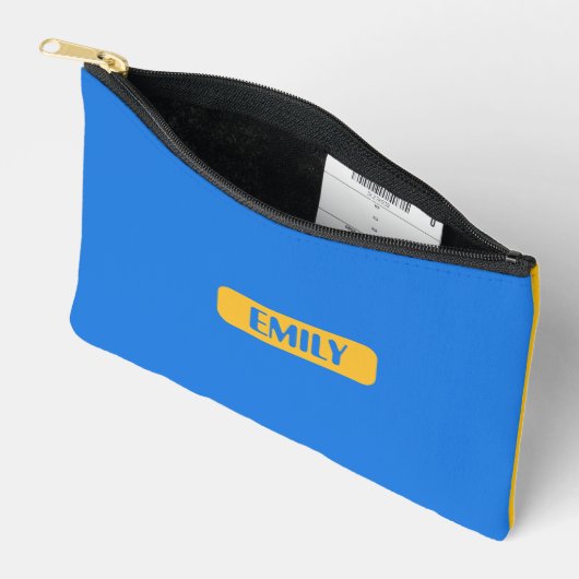 Blue Custom Name Pencil Pouch  アクセサリーポーチ (見開き)