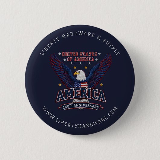 Blue Custom Promo America 250th Anniversary Eagle 缶バッジ (正面)